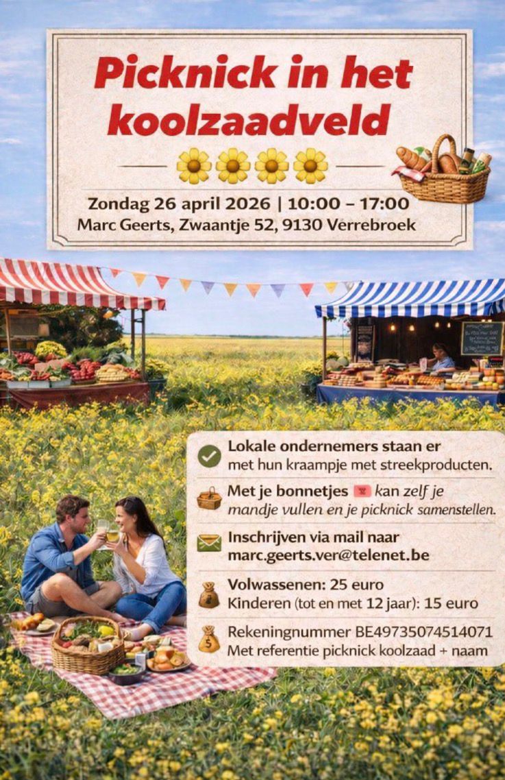 Pick-nick in het koolzaadveld